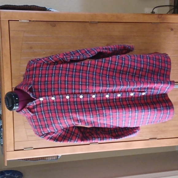 TULIP Plaid Flannel Button Down Shirt Or Shacket - Picture 1 of 11